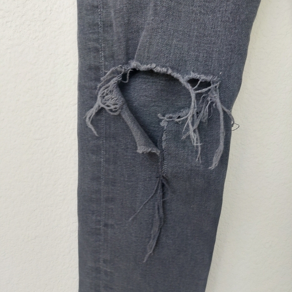 Agolde Nico Cassette  Distressed Black Button Fly Jeans Size 29 - Picture 5 of 13